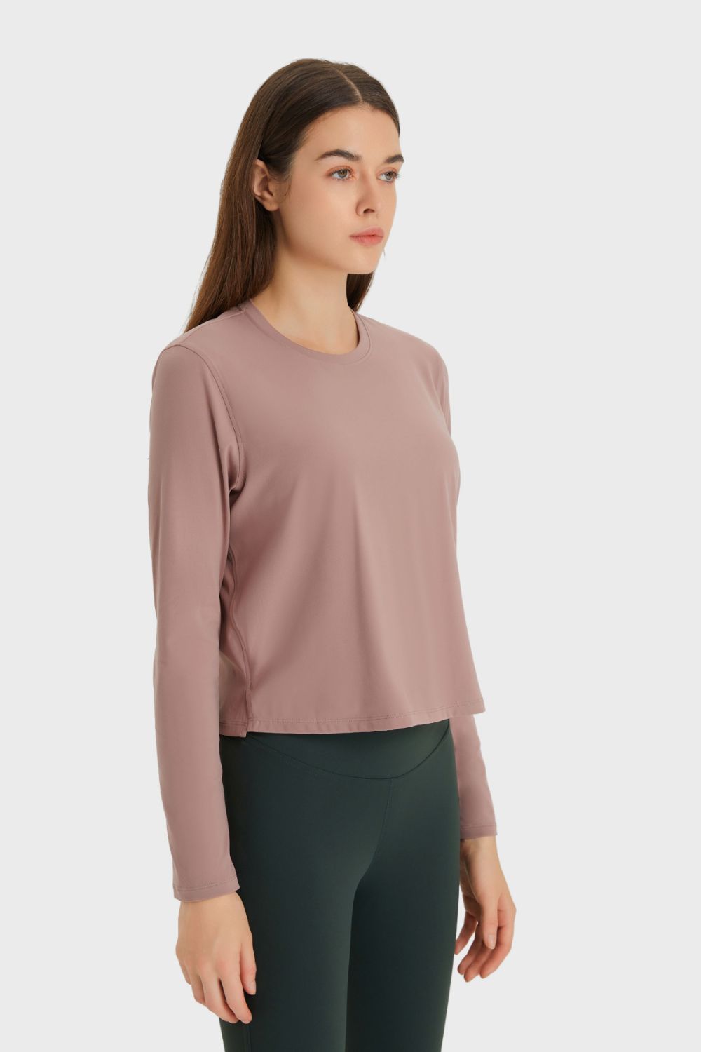 Round Neck Long Sleeve Sports Top