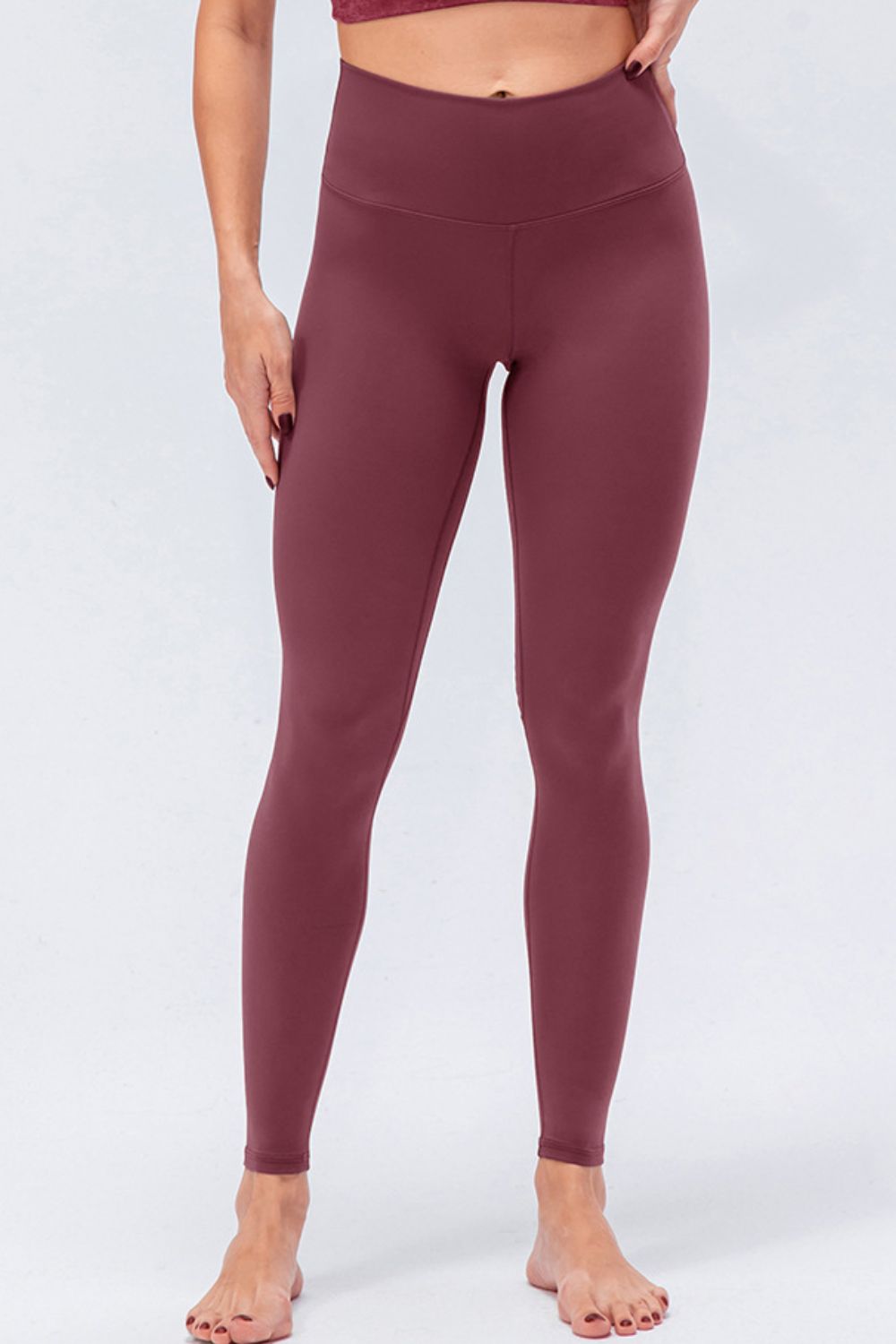 Elastic Waistband Ankle-Length Yoga Leggings