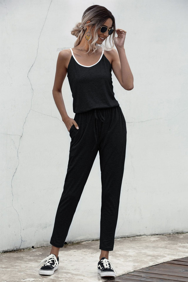 Contrast binding Cami Jumpsuit