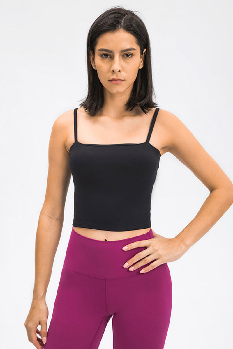 Elastic Spaghetti Strap Sports Cami