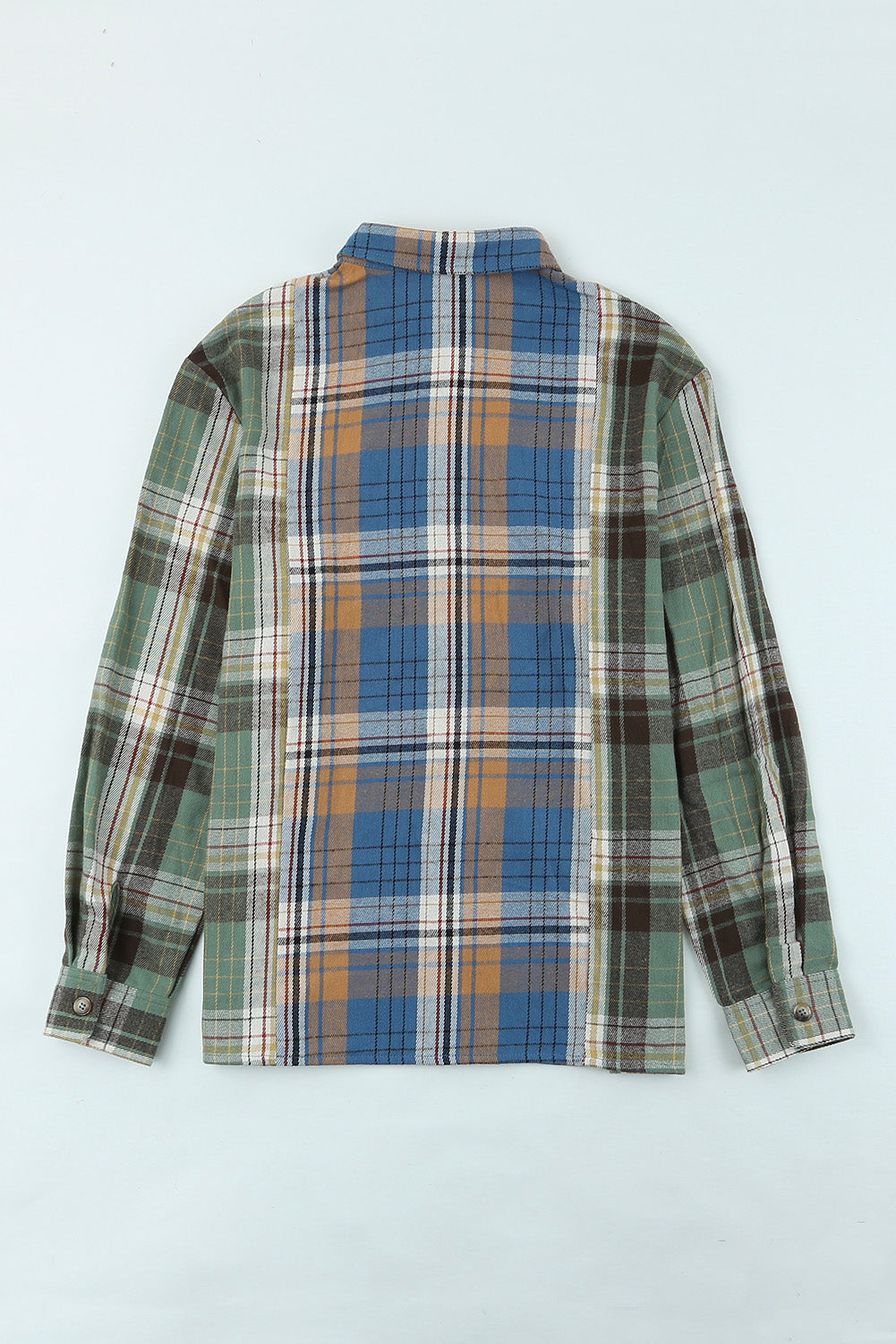 Plaid Color Block Shirt Jacket