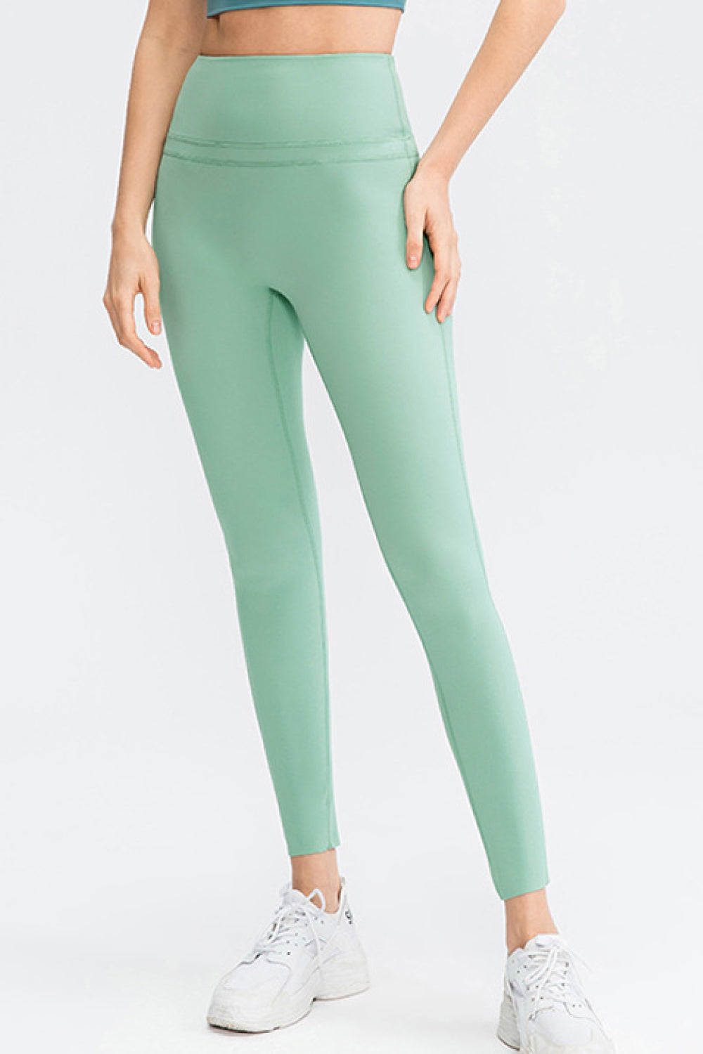 Exposed Seam High Waist Ankle-Length Yoga Leggings