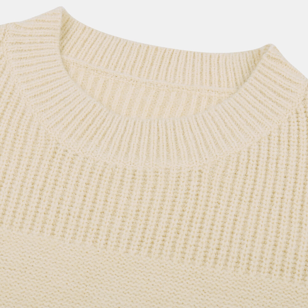 Mock Neck Ribbed Detail Sweater