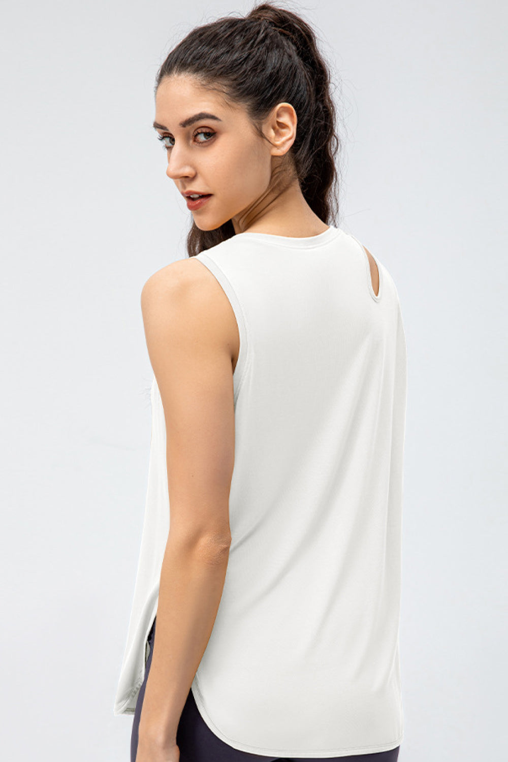 Cutout Side Slit Athletic Tank