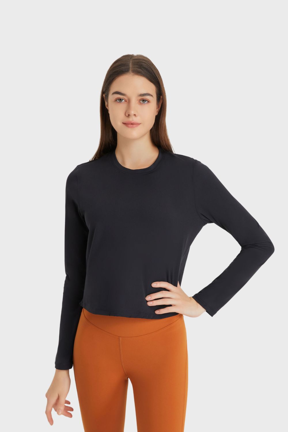 Round Neck Long Sleeve Sports Top