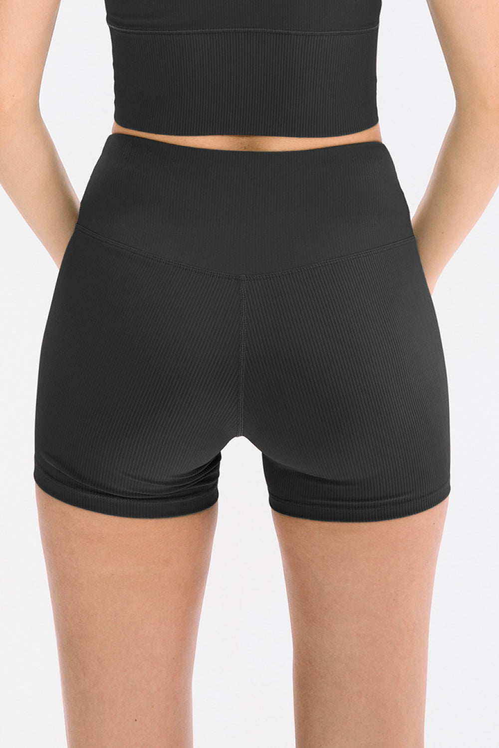 High Waist Ribbed Yoga Shorts