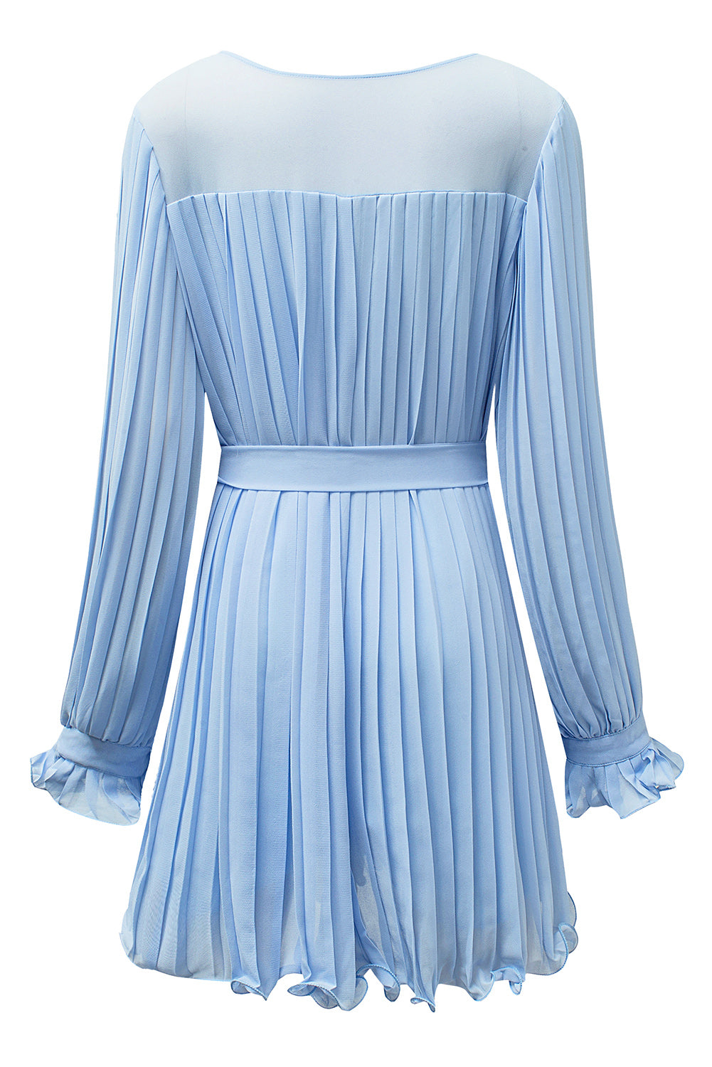 Pleated V-Neck Belted Romper