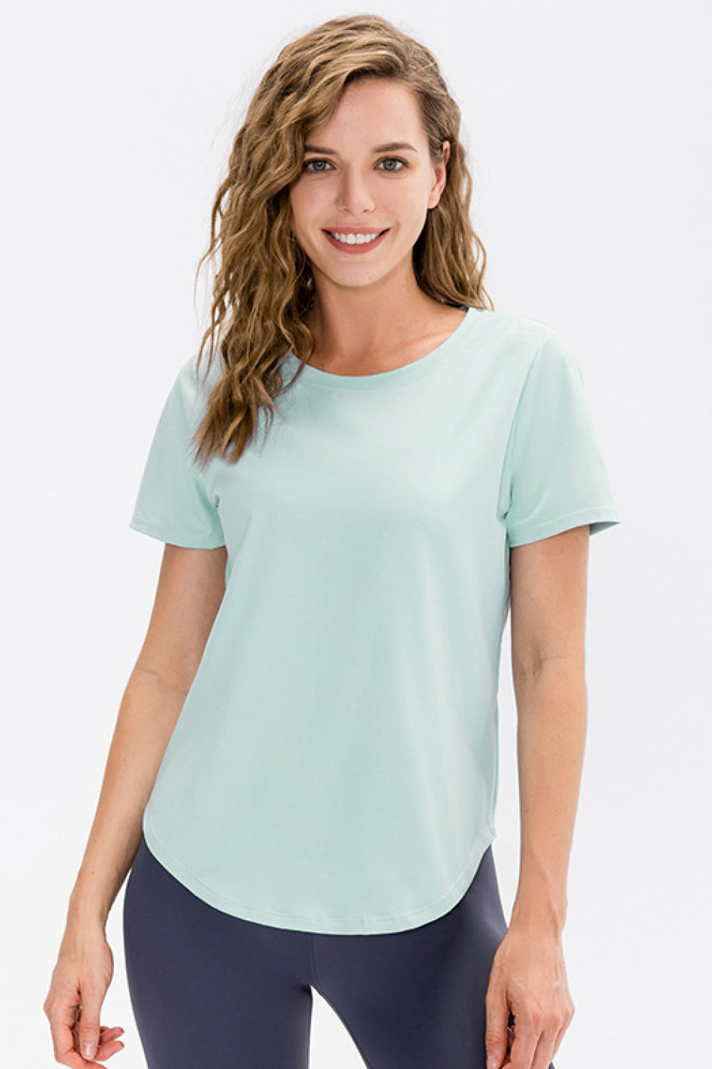 Curved Hem Athletic T-Shirt