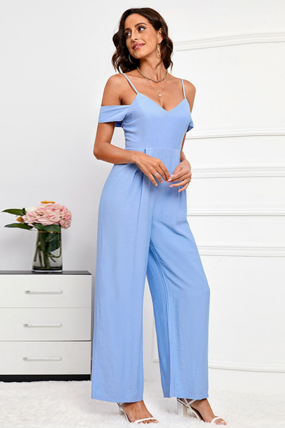 Spaghetti Strap Bow Detail Jumpsuit