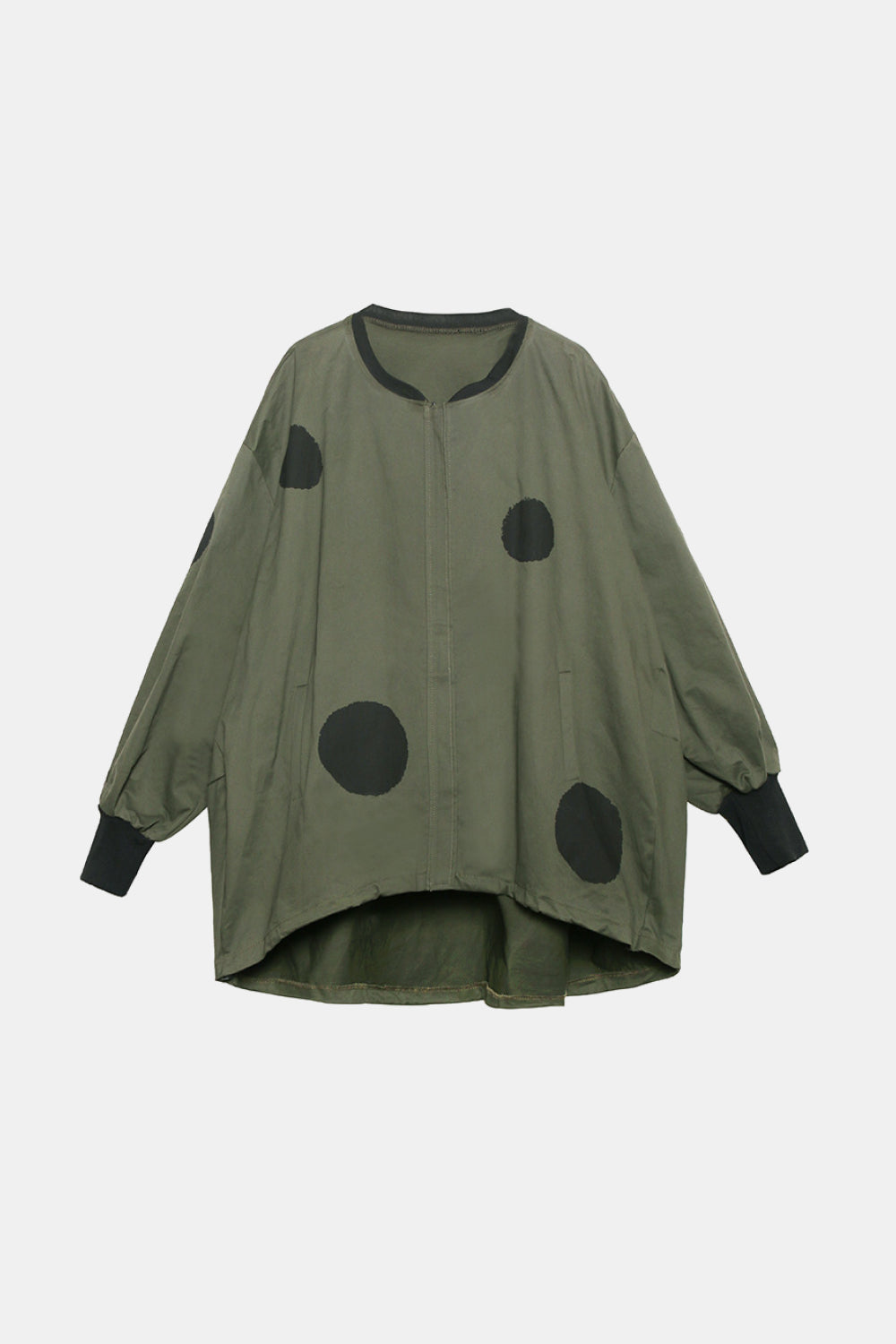 Large Scale Polka Dot Zip Up Jacket