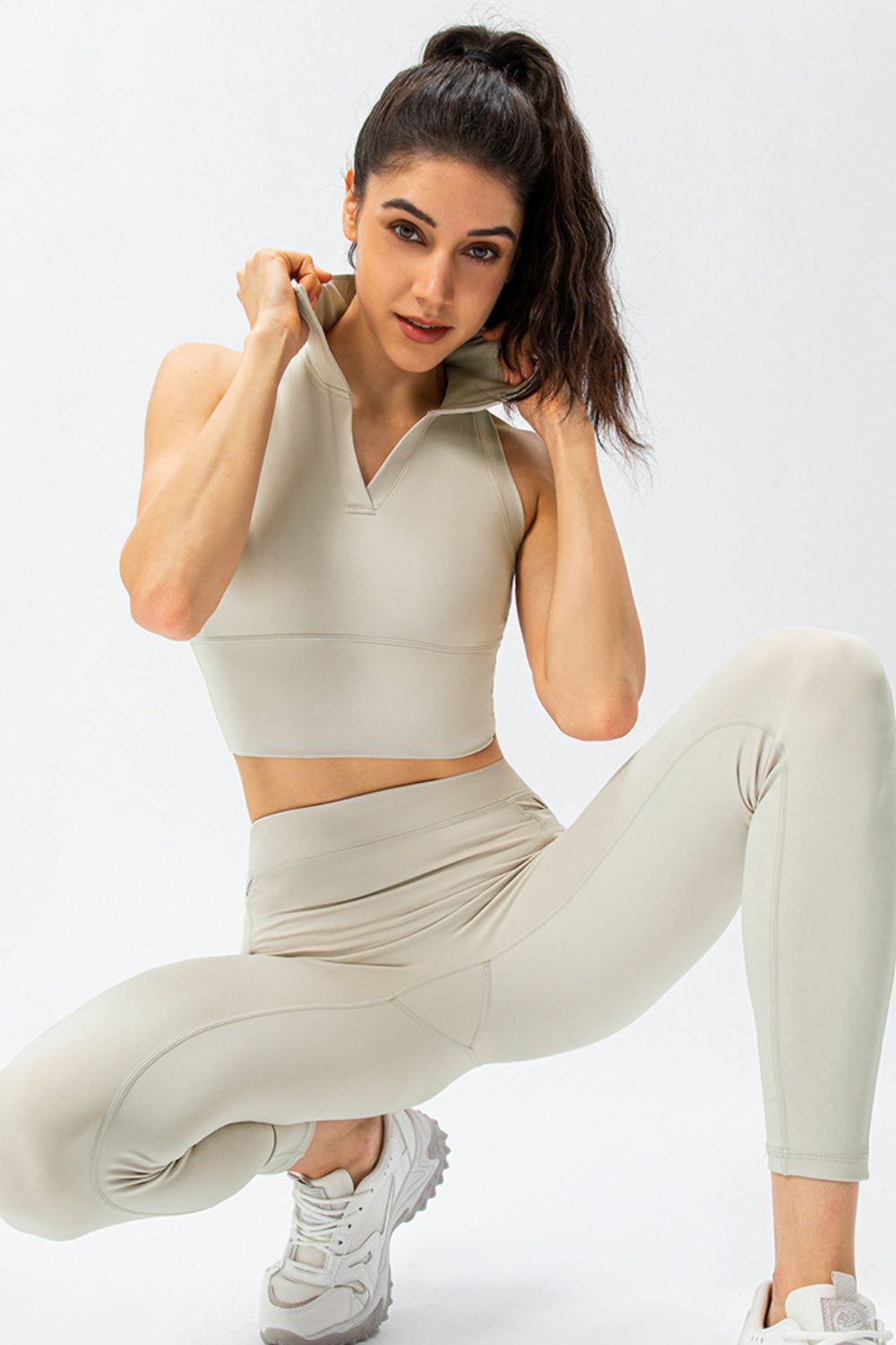 Cropped Collared Yoga Tank