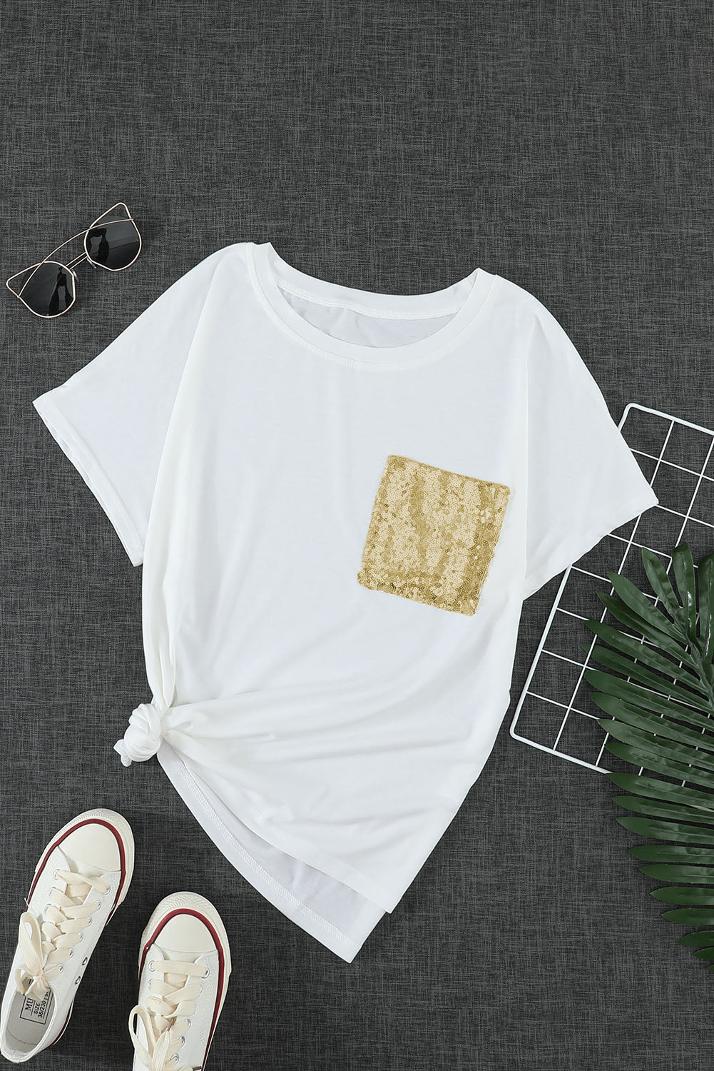 Sequin Pocket Tee