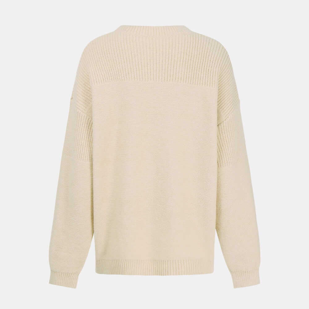 Mock Neck Ribbed Detail Sweater