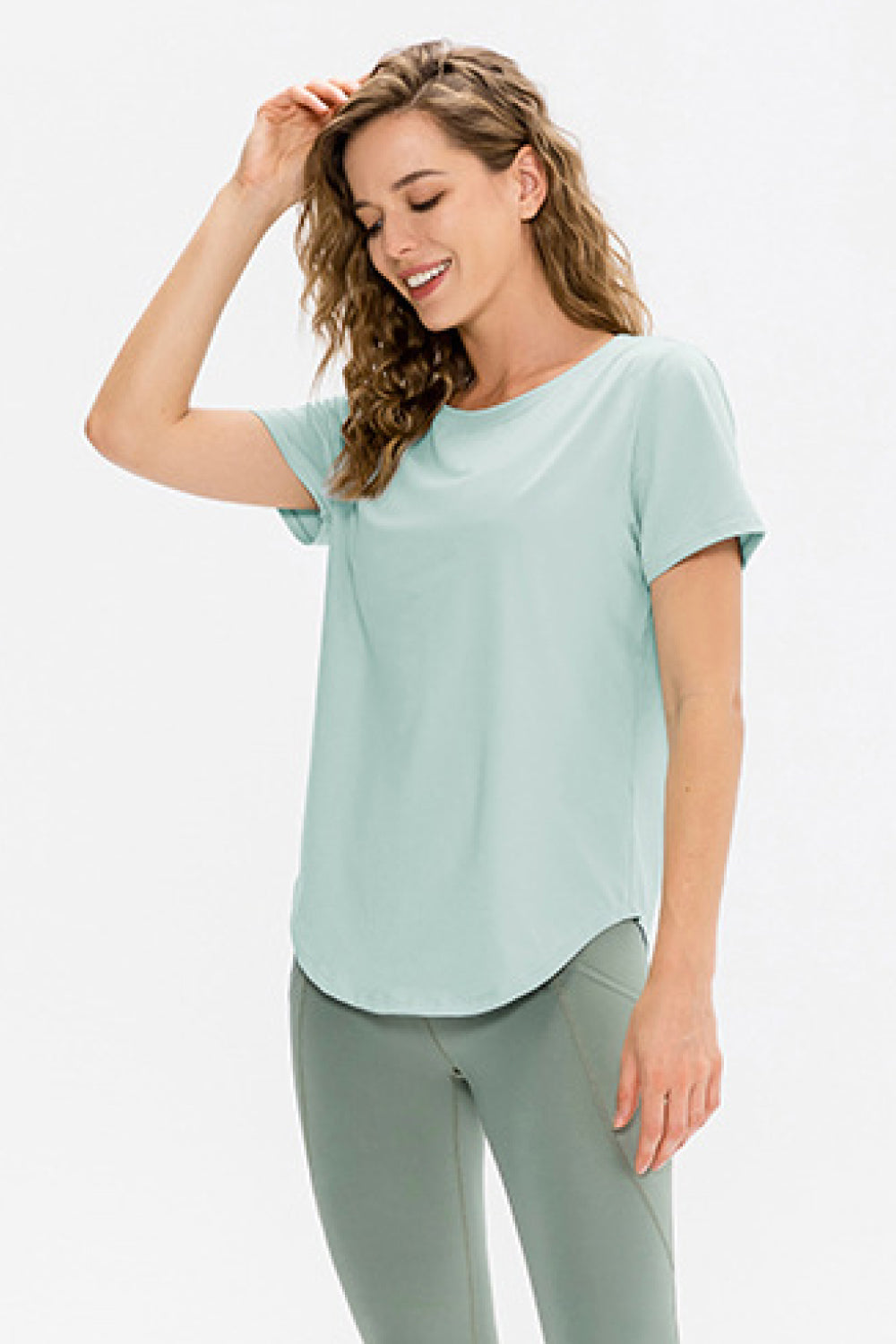 Curved Hem Athletic T-Shirt