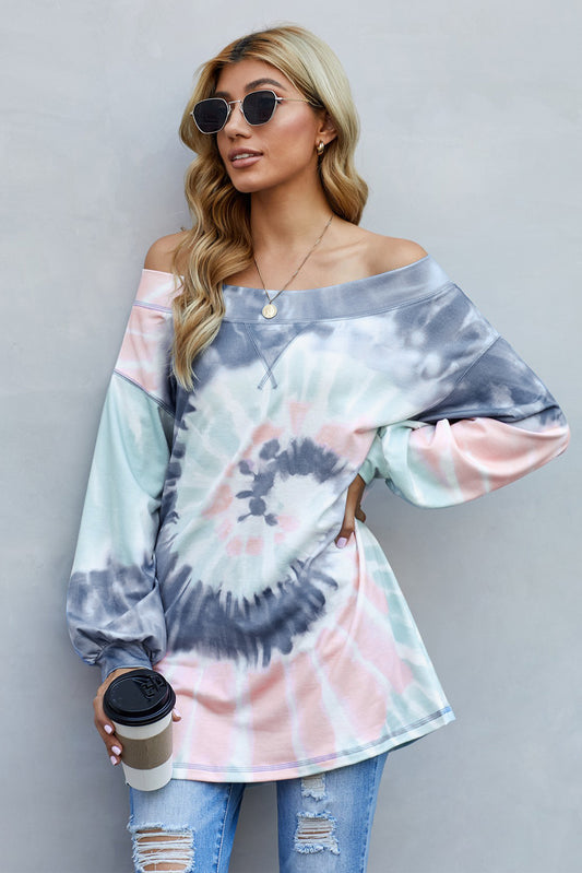 Tie Dye Long Sleeve Knit Top