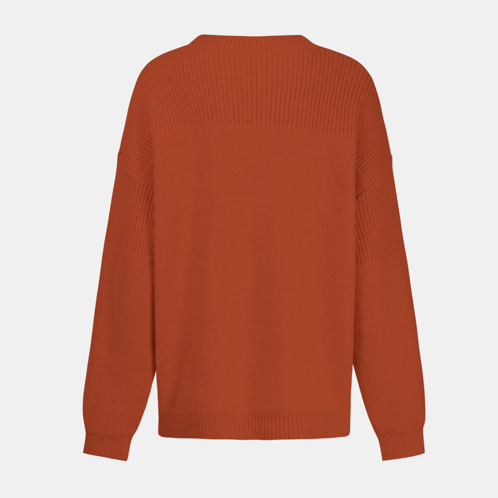 Mock Neck Ribbed Detail Sweater