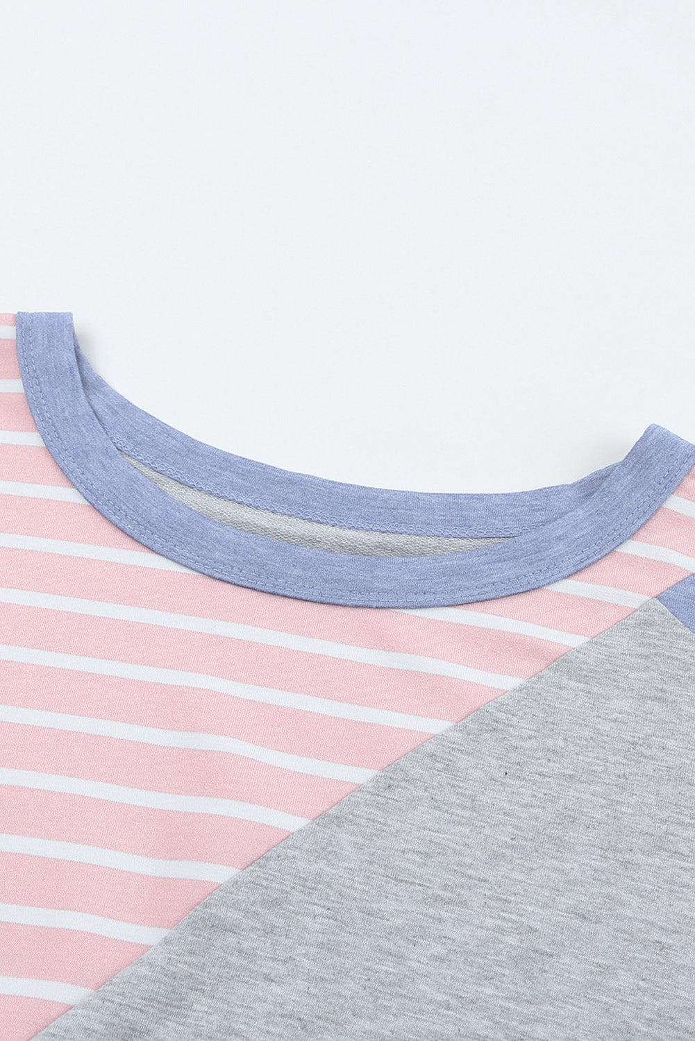 Striped Color Block Dropped Shoulder Top