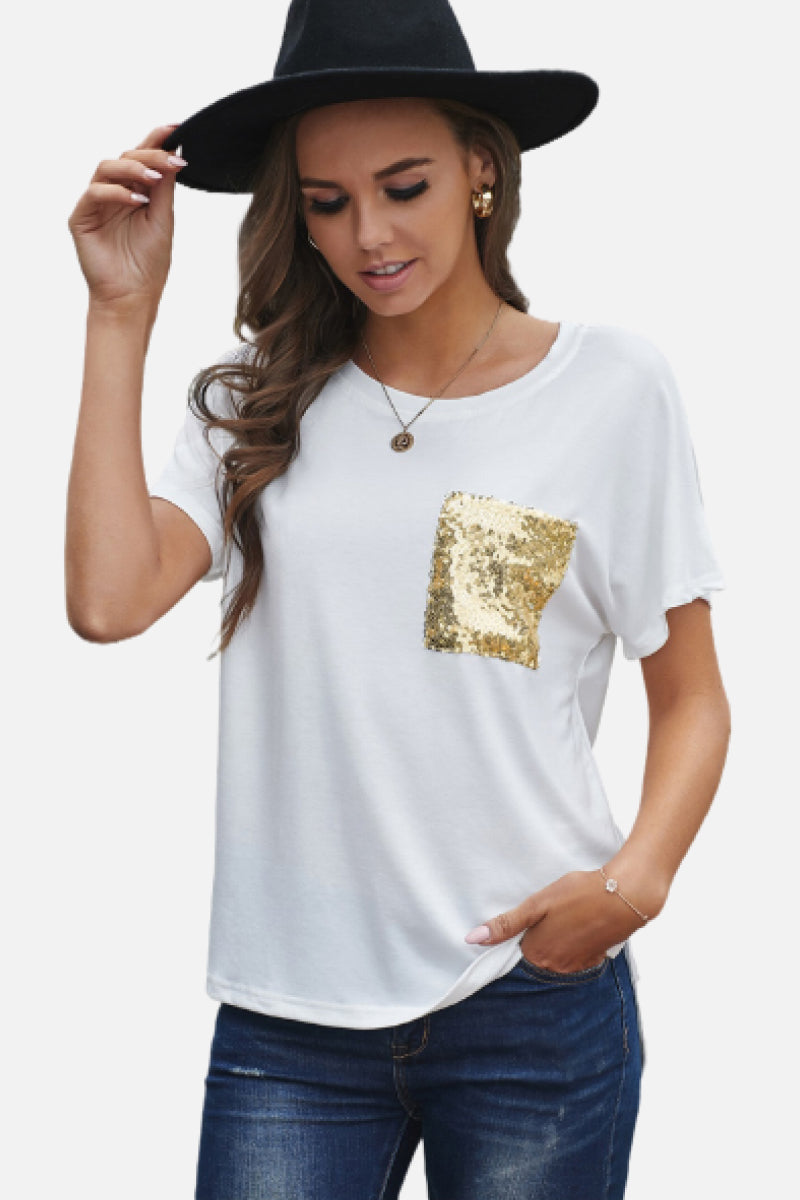 Sequin Pocket Tee