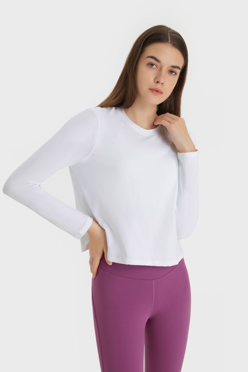 Round Neck Long Sleeve Sports Top