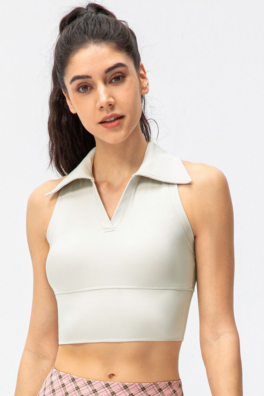 Cropped Collared Yoga Tank