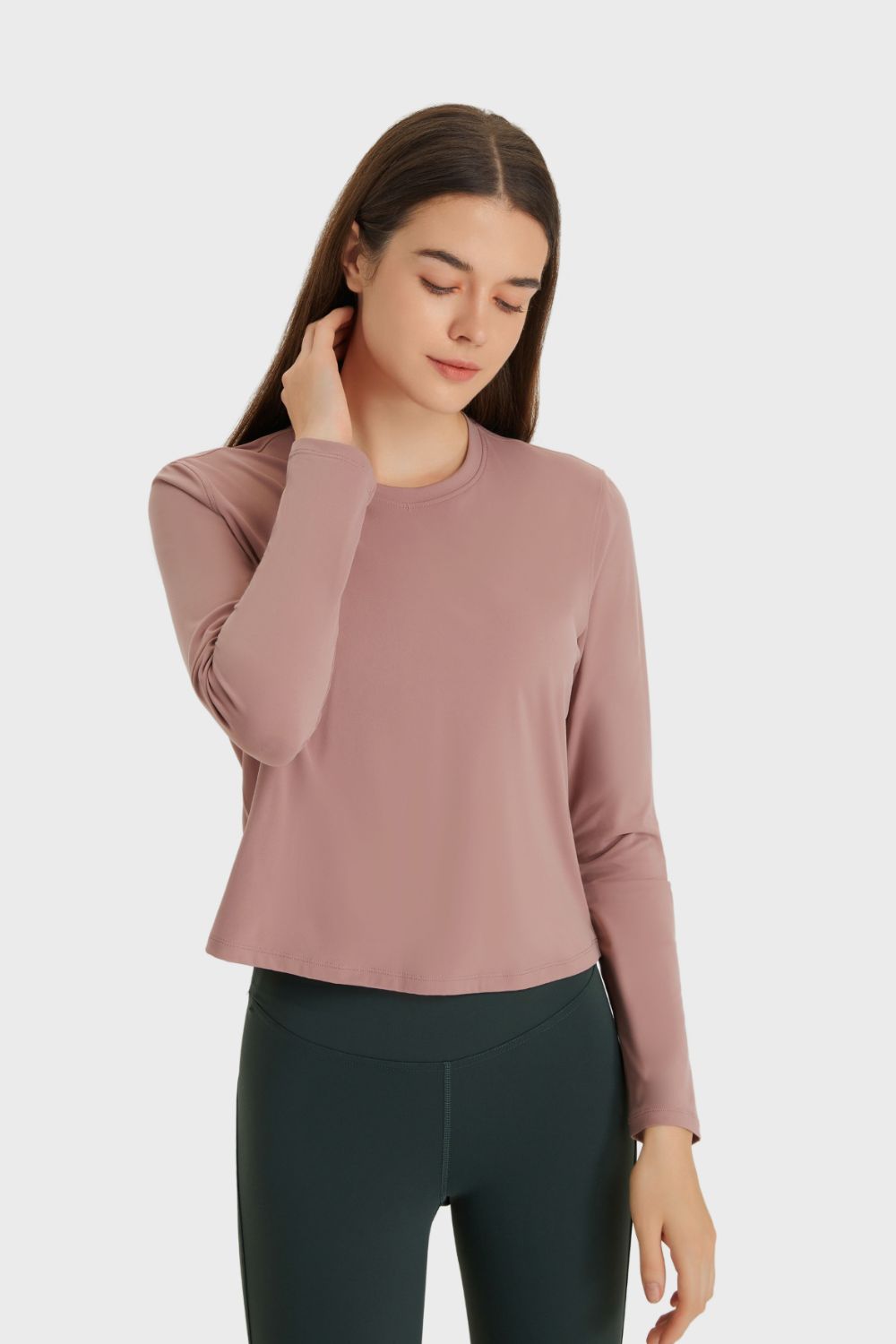 Round Neck Long Sleeve Sports Top