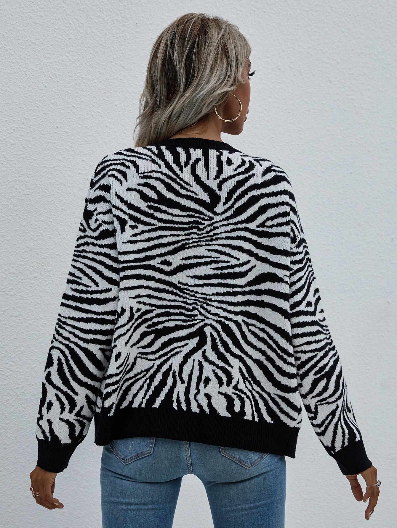 Zebra Print Button Down Cardigan