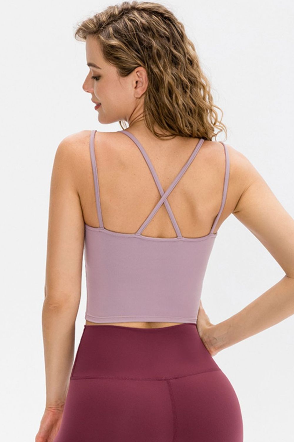 Double-Strap Cropped Yoga Cami