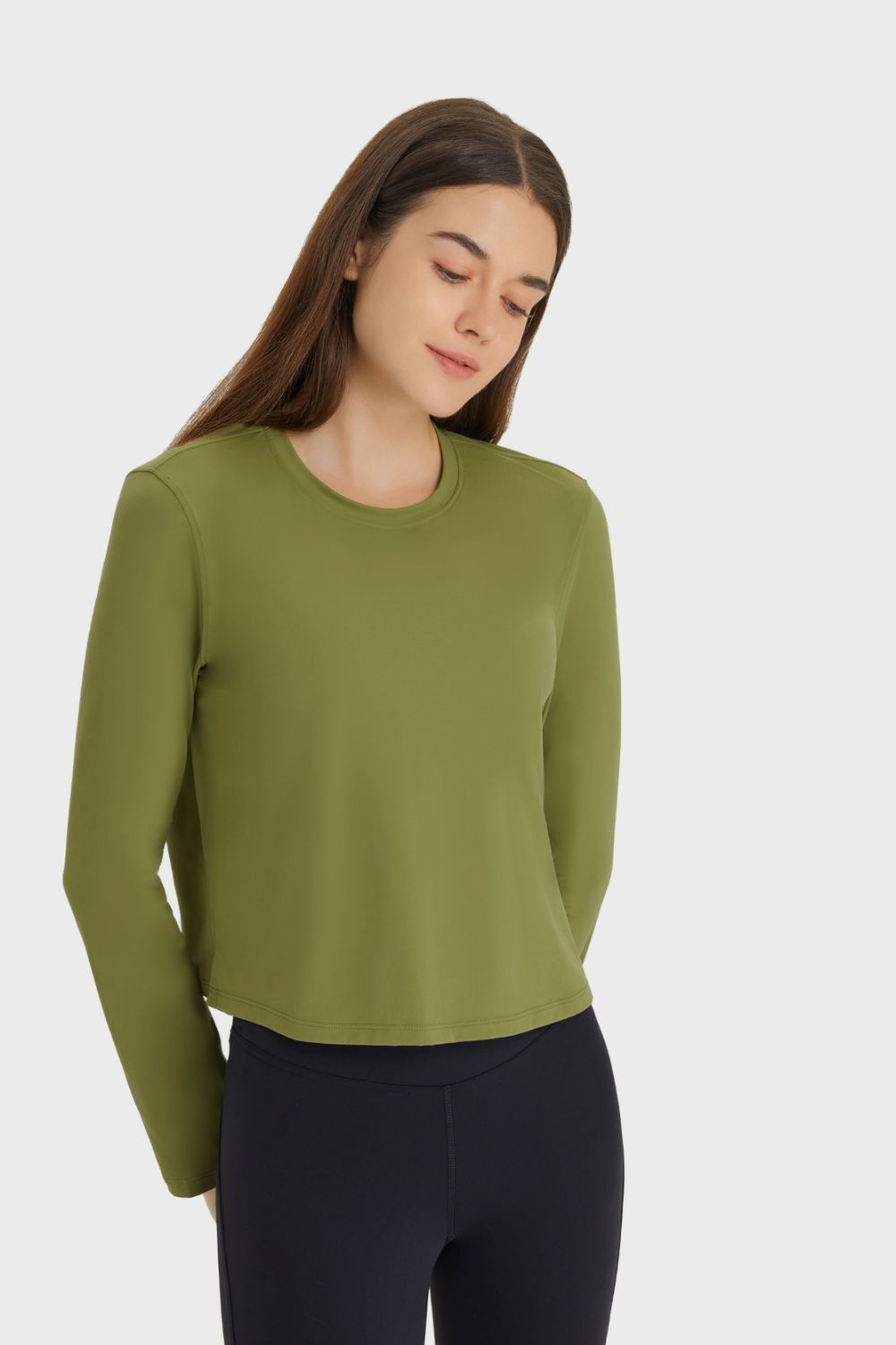 Round Neck Long Sleeve Sports Top