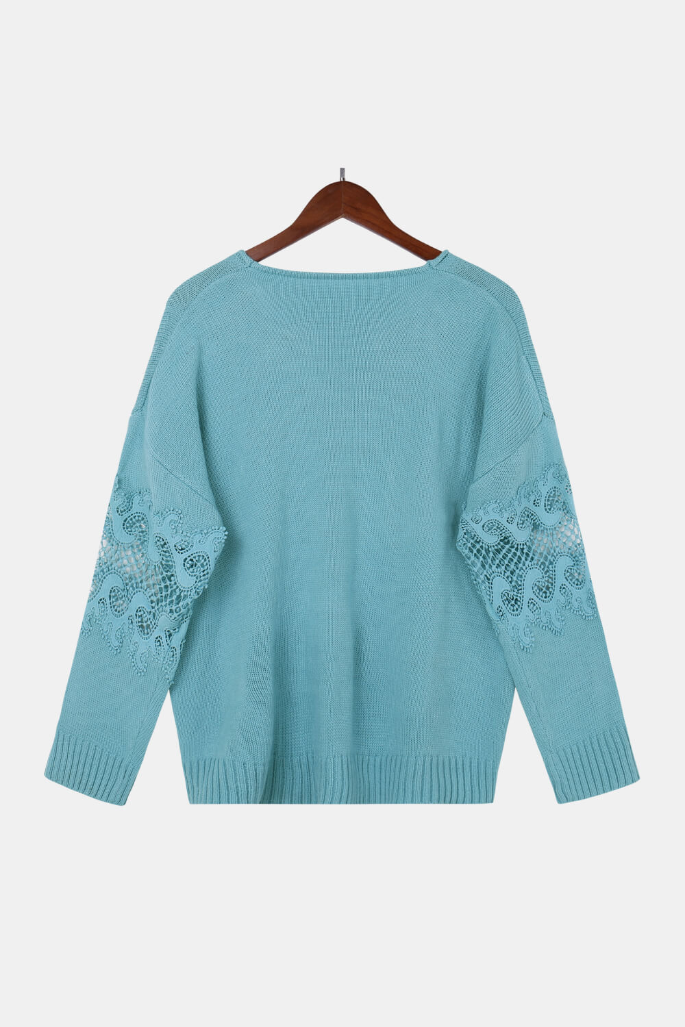 Lace Sleeve Drop Shoulder Sweater