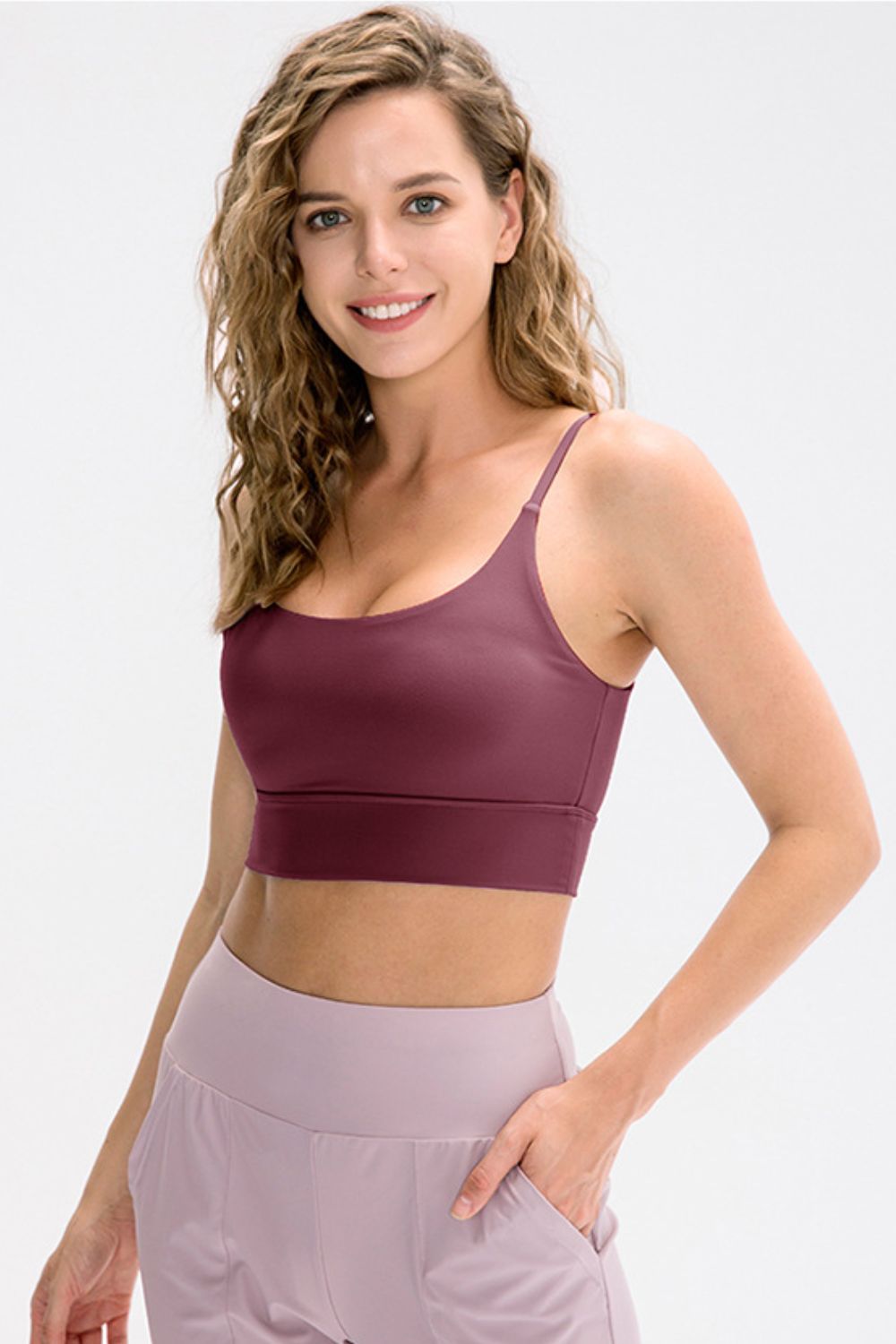 Low Back Spaghetti Strap Sports Bra