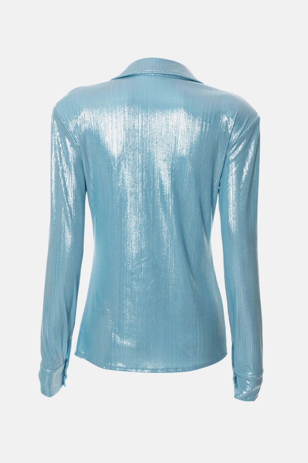 Glitter Long Sleeve Collared Top