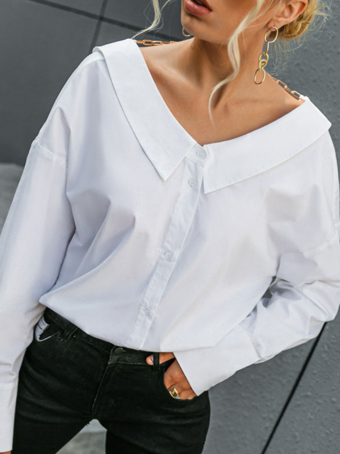 Chelsea Collar Dropped Shoulder Blouse