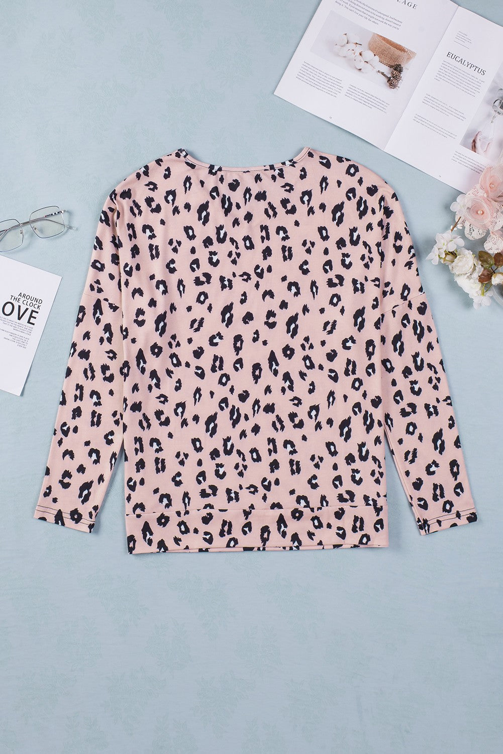 Leopard Long Sleeve V-Neck Top