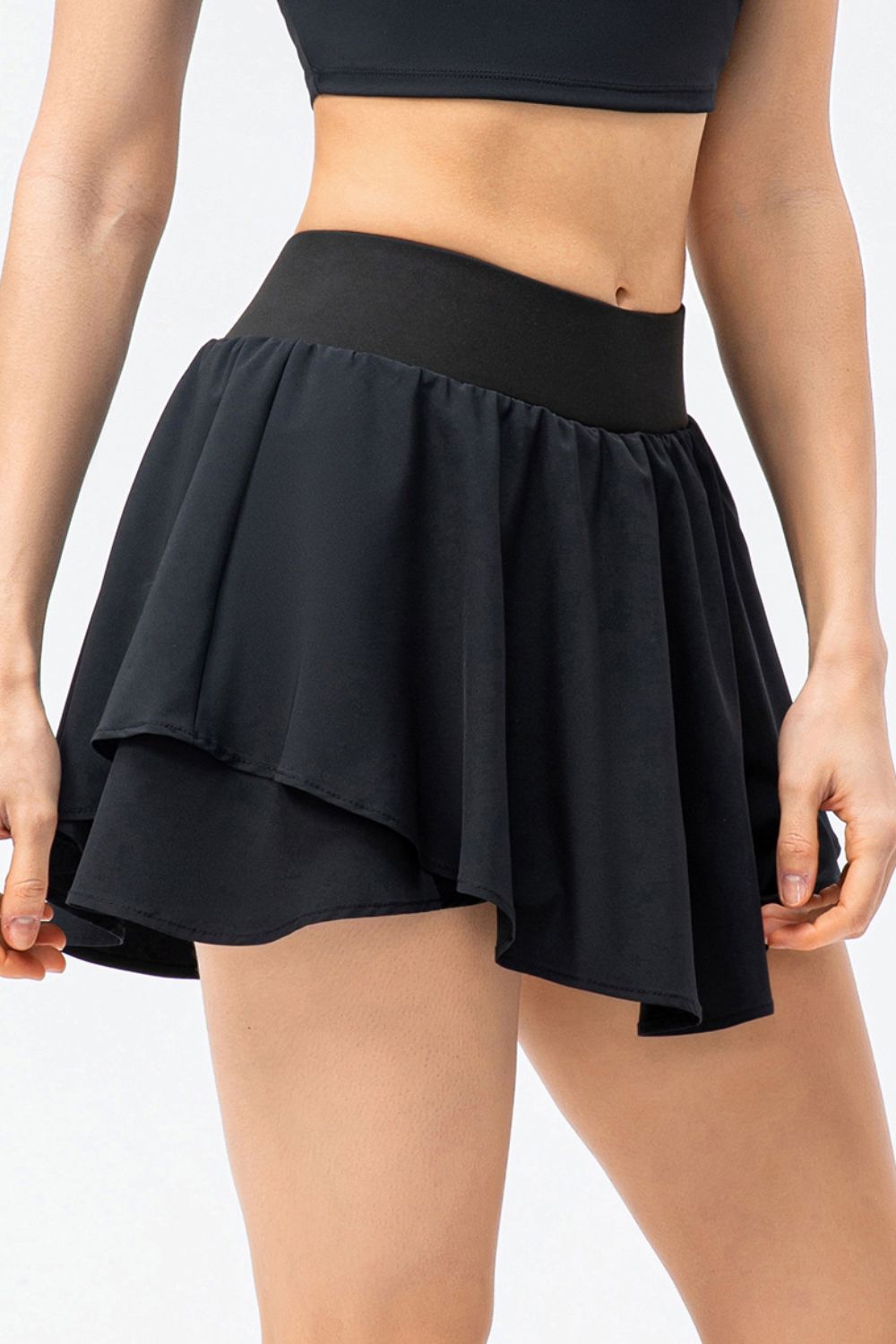 Layered Athletic Skort with Pockets