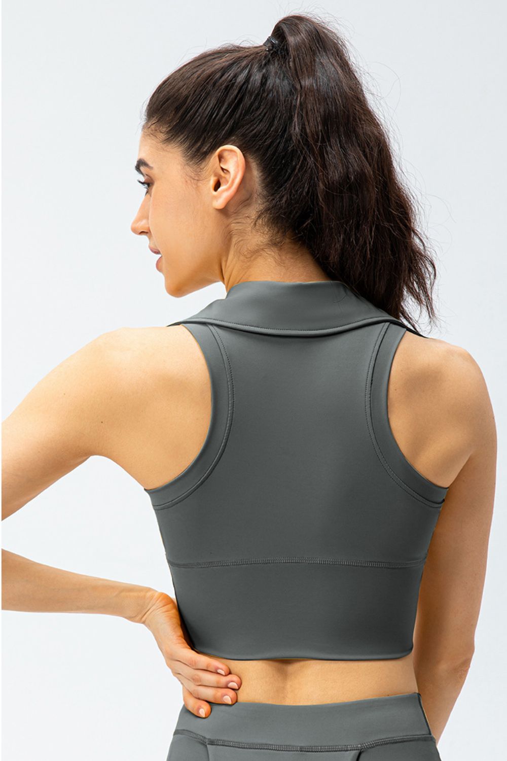 Cropped Collared Yoga Tank