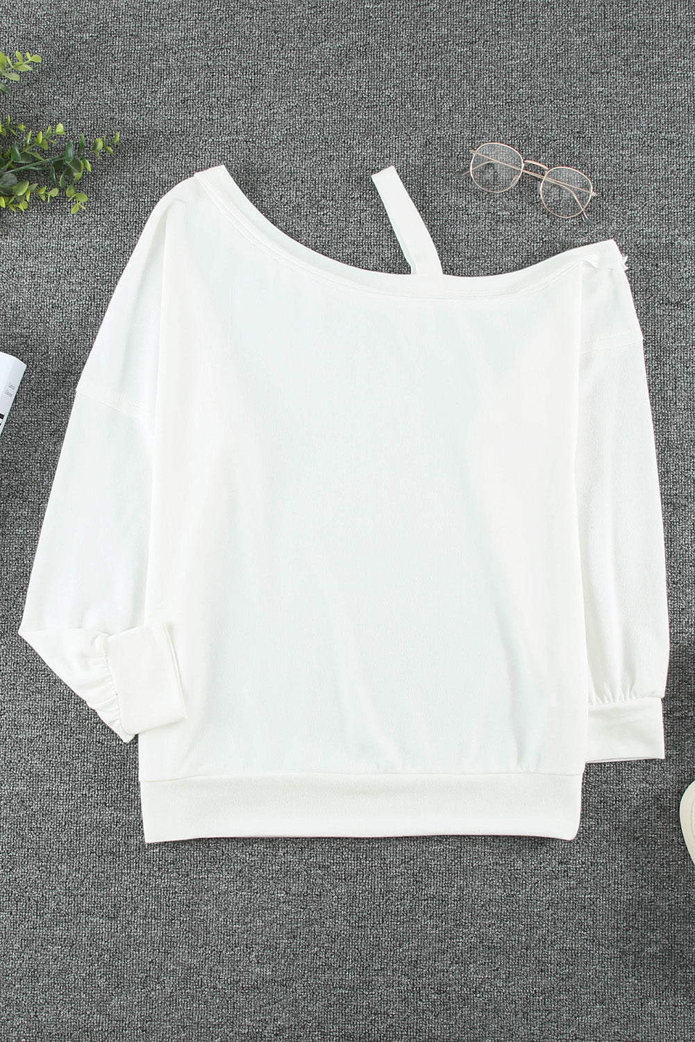 Asymmetrical Cold-Shoulder Long Sleeve Top