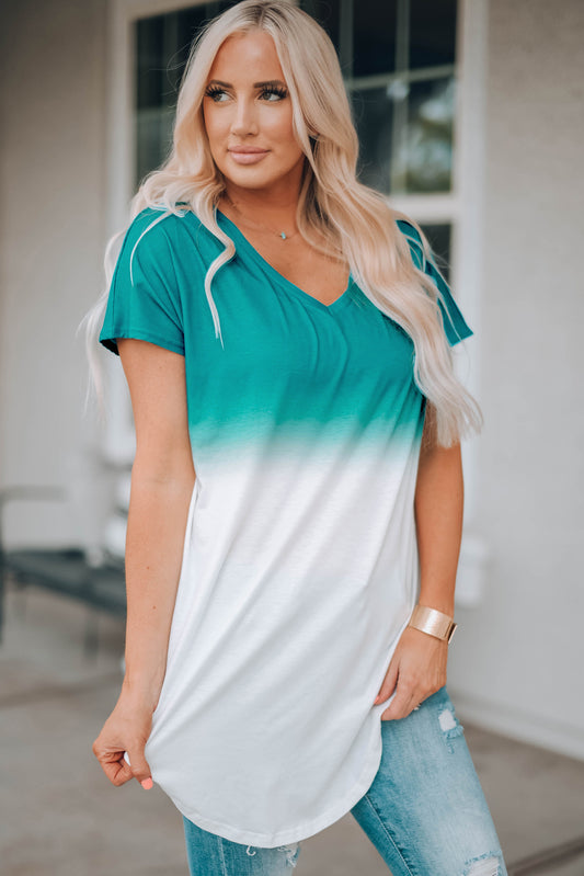 Ombre Color Block Shirt