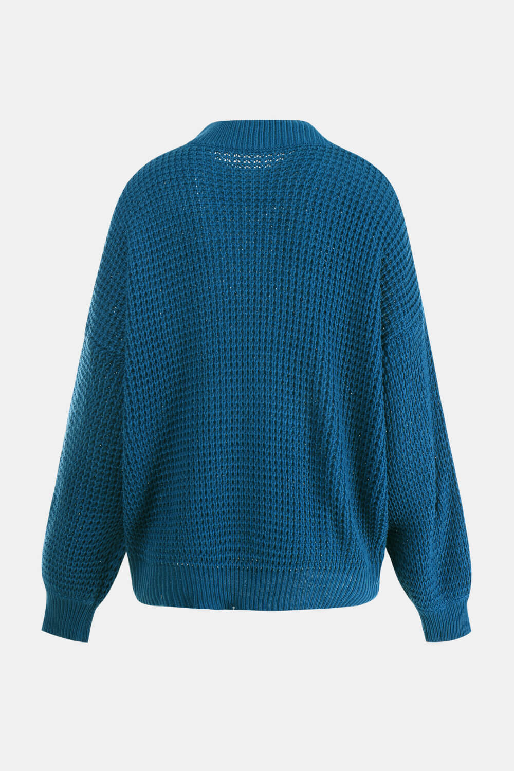 Mock Neck Waffle Knit Sweater