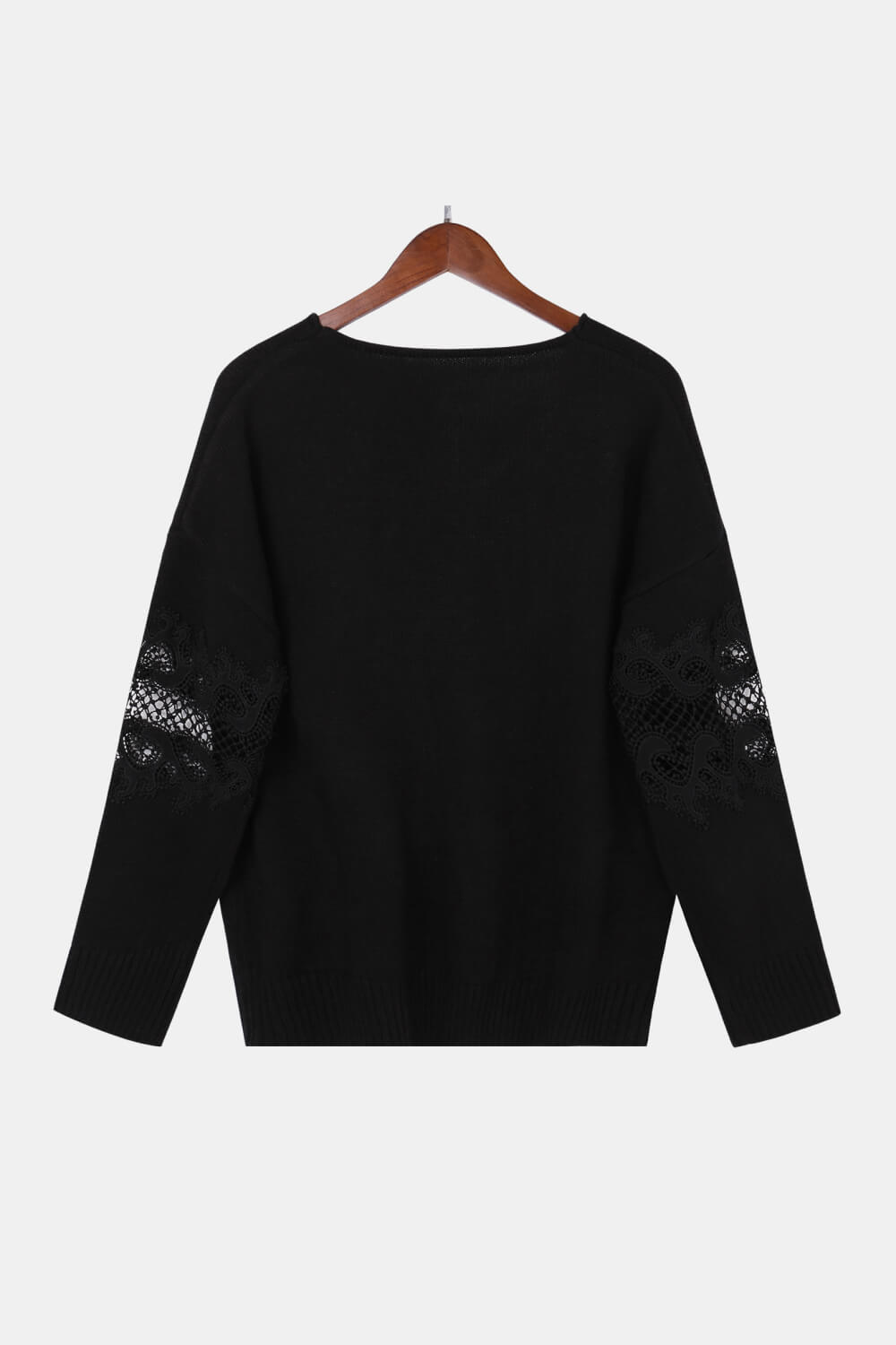 Lace Sleeve Drop Shoulder Sweater