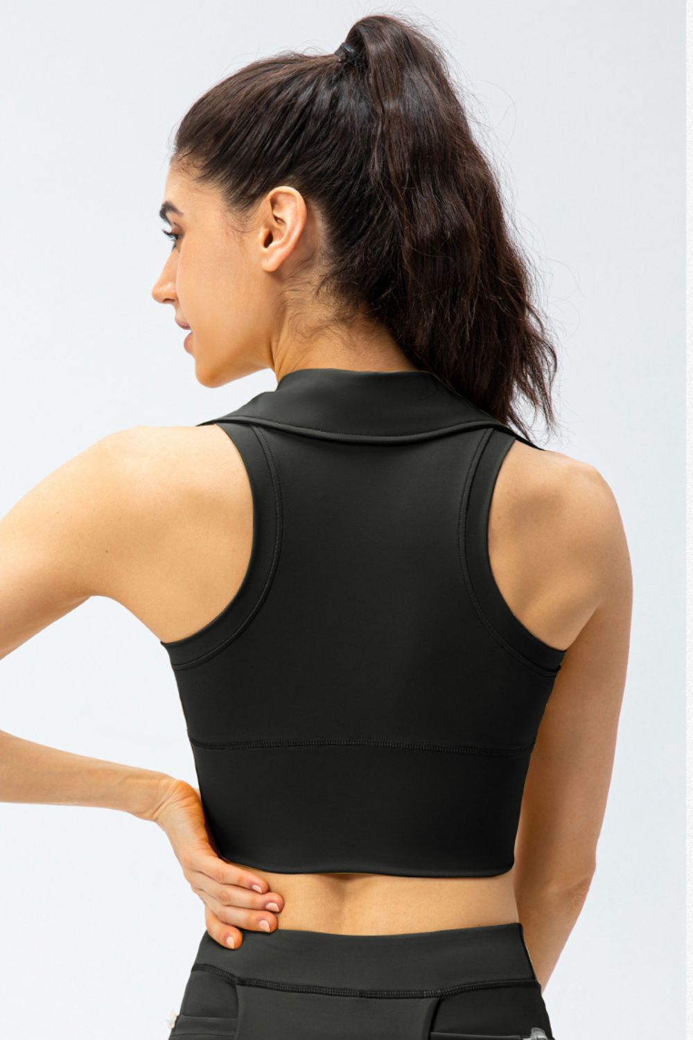 Cropped Collared Yoga Tank