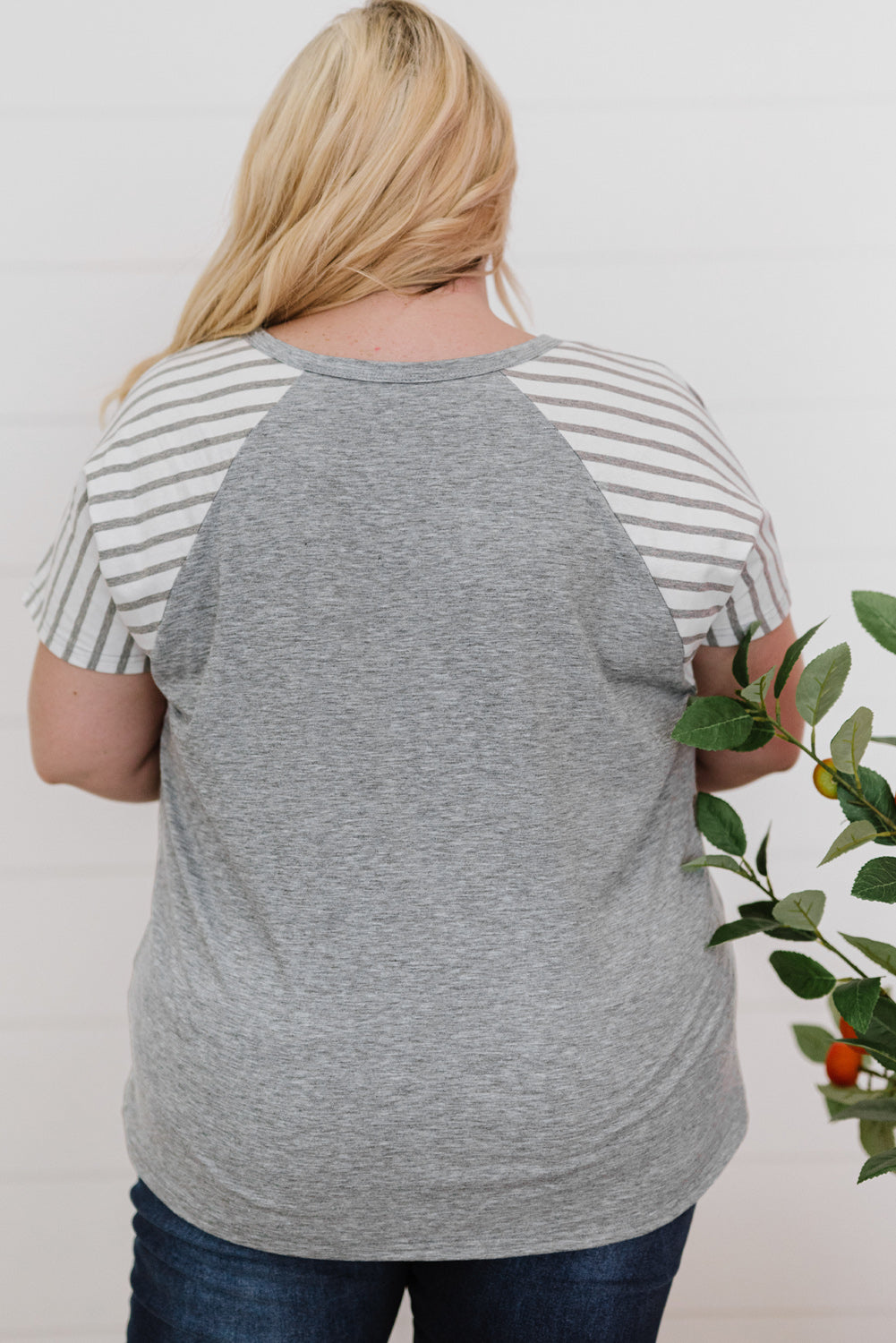 Plus Size Striped Raglan Sleeve T-Shirt