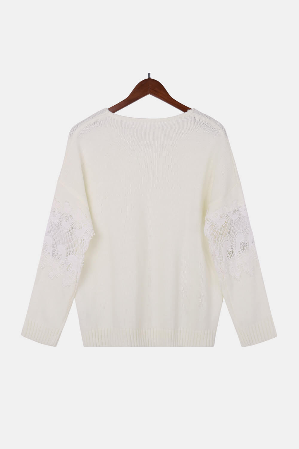 Lace Sleeve Drop Shoulder Sweater