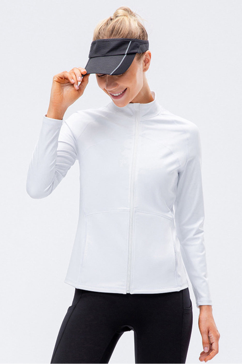 Zip Up Mock Neck Athletic Top