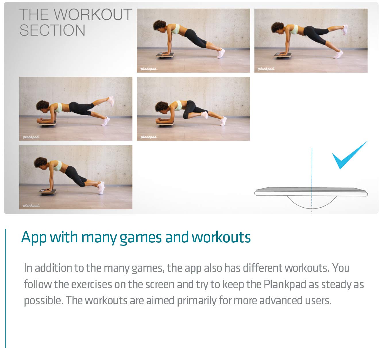 Plankpad - Balance Board & Bodyweight Fitness Trainer with Training App