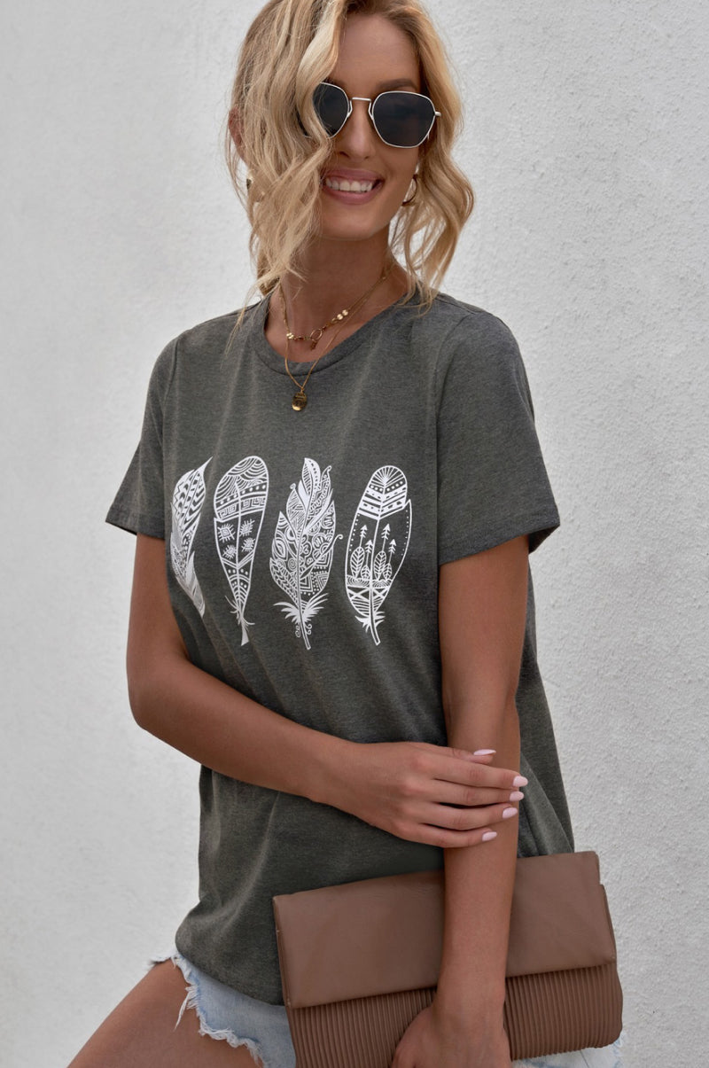 Geometric Feather T-shirt