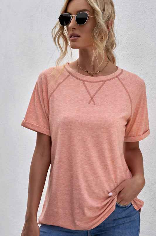 Heathered Round Neck T-Shirt