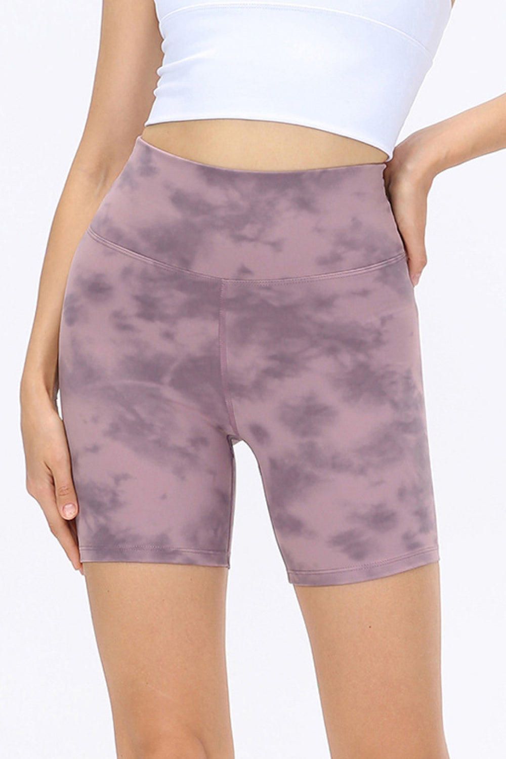 Tie-Dye Elastic Waistband Biker Shorts