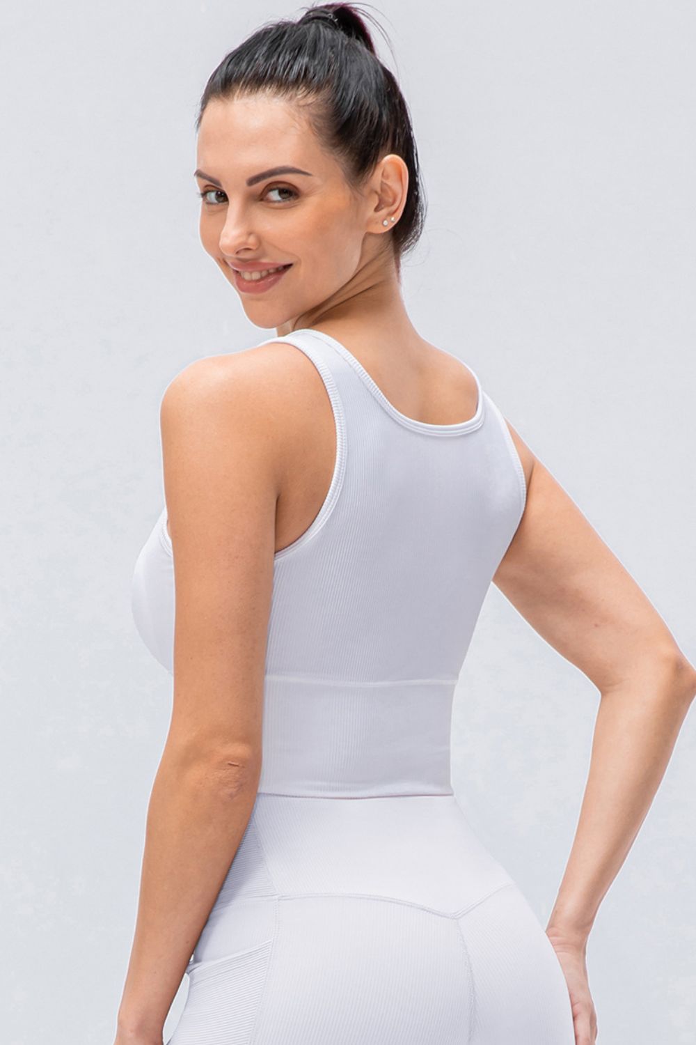 Reversible Ribbed Cropped Yoga Tank