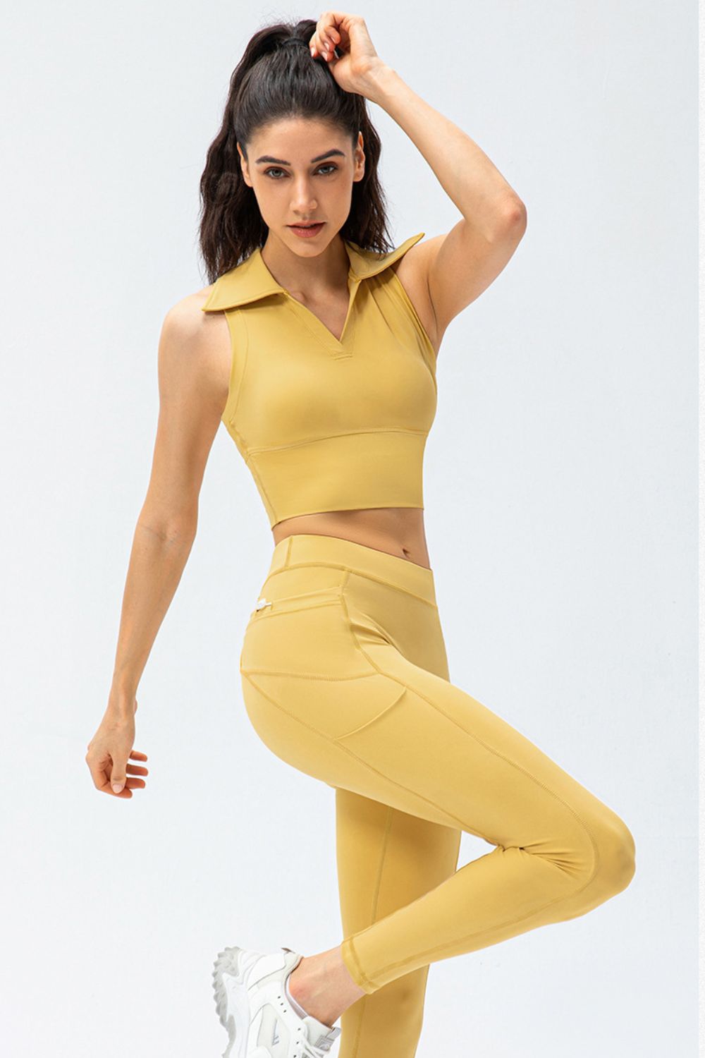 Cropped Collared Yoga Tank