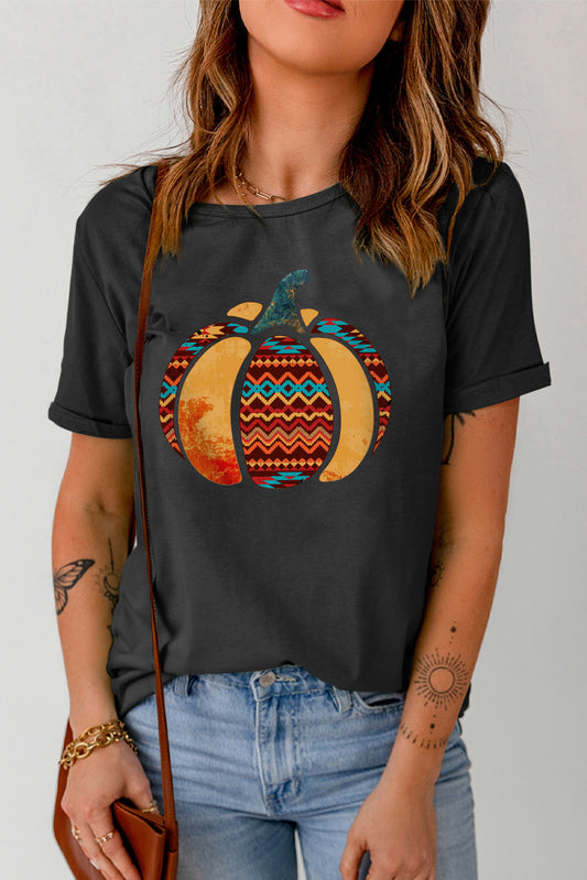 Pumpkin Graphic Cuffed Tee